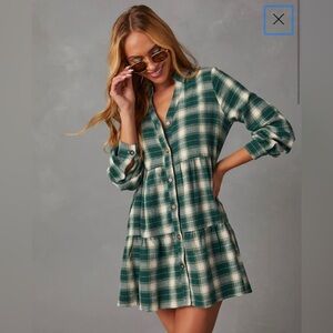 New without tags Vici plaid babydoll dress size medium